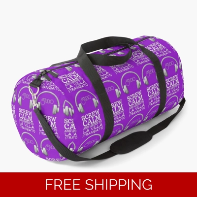 Le Studio Duffle Bag Purple White La Villa Logo